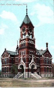 Postcard COURT HOUSE SCENE Washington Iowa IA AI6510