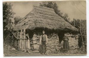 Country Cottage Family Madeira Portugal 1910c postcard