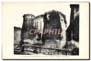 Postcard Ancient Ruins of Tonquedec (N C) Facade du Chateau Pont Levis