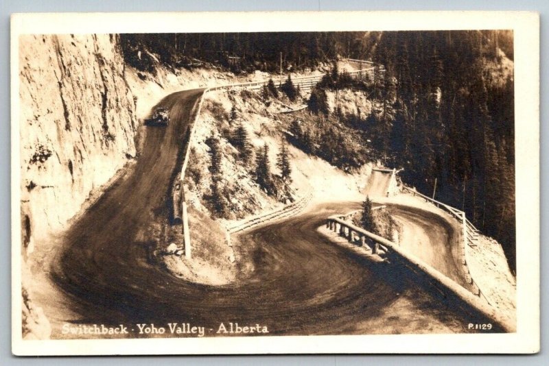 RPPC  Switchback Yoho Valley  Alberta  Canada  Postcard