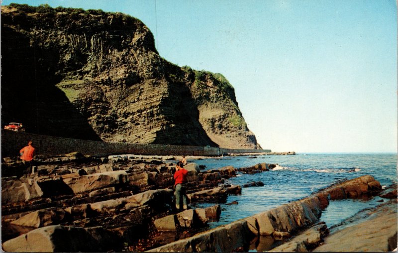 Gros Morne Rock Formations Gaspe Highway Postcard used 1961 Matane Quebec Canada