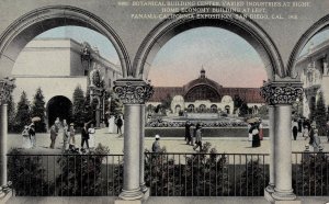 VINTAGE POSTCARD PANAMA CALIFORNIA EXPO 1915 BOTANICAL GARDENS HOME ECONOMY BLDG