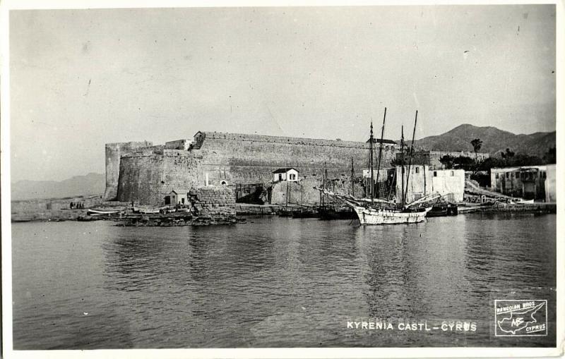 cyprus, KYRENIA, Castle from the See (1950s) RPPC Postcard