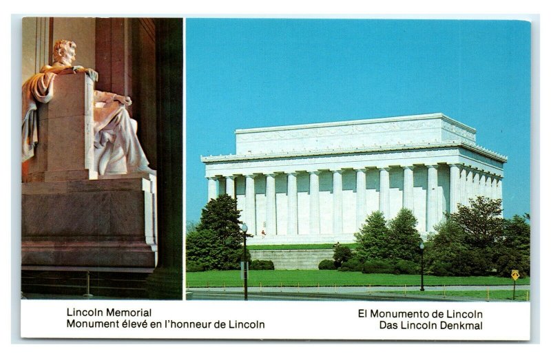 Postcard The Lincoln Memorial and Statue, Washington DC chrome E32