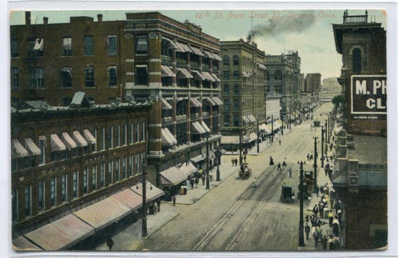 16th Sixteenth Street Denver Colorado 1910 postcard