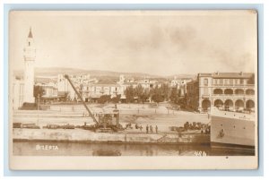 c1920's Tunisia Square Crane Port Bizerta RPPC Photo Unposted Vintage Postcard 