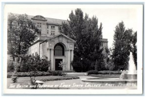 Ames Iowa IA RPPC Photo Postcard The Union Fountain at Iowa State College c1950s