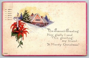 Vintage Xmas Christmas Postcard - Bridgeport CT Cancel 1924