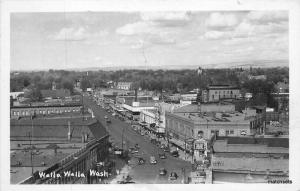 Automobiles Birdseye View 1949 Walla Walla Washington RPPC Real Photo 8366