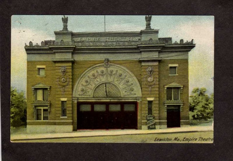 ME Empire Theatre Theater Lewiston Maine Vintage Postcard UDB 1909