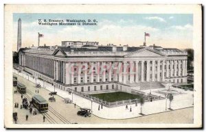 Old Postcard U S Treasury Washington D C Washington Monument In Distance