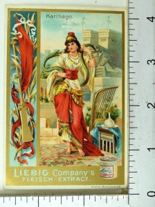 1880's Historical Female Rulers Cleopatra Liebig Victorian 6 Trade Card Set K70 