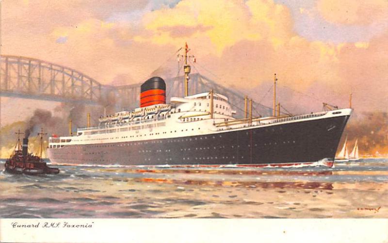 Cunard RMS Saxonia Ship 1956 Missing Stamp 