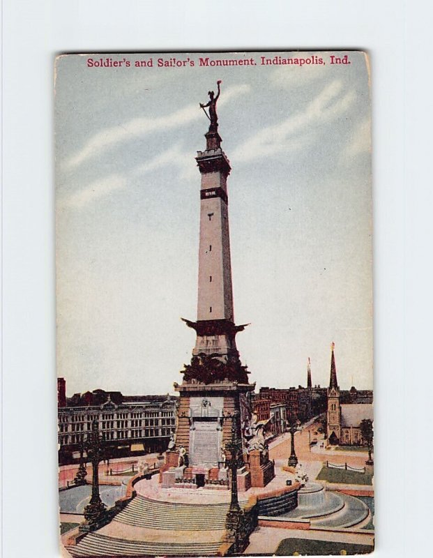 Postcard Soldier's and Sailor's Monument, Indianapolis, Indiana