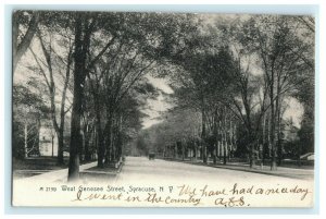 West Genesee Street Syracuse NY New York 1907 Fountain Postcard Vintage Antique 