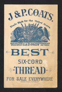 VICTORIAN TRADE CARD Coat's Thread Jack & Jill