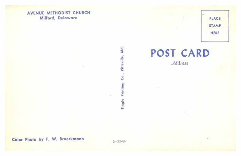 Postcard CHURCH SCENE Mildford Delaware DE AP0334