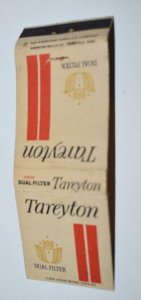 Tareyton Dual Filter Cigarettes Advertising 20 Front Strike Matchbook Cover