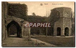 Postcard Ancient Ruins Ghent Saint Bavo