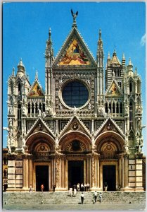 The Cathedral Facade Siena Italy Front Building Parish Church Postcard