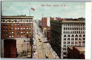 Main Street Aerial View, Buffalo NY Vintage Postcard D74