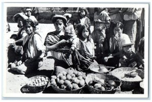 c1950's Market Scene Santiago Atitlan Guatemala RPPC Photo Postcard