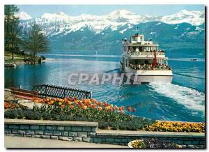 Modern Postcard Thunersee Gunten Monch Jungfrau Schwalmern Latreyenfirst