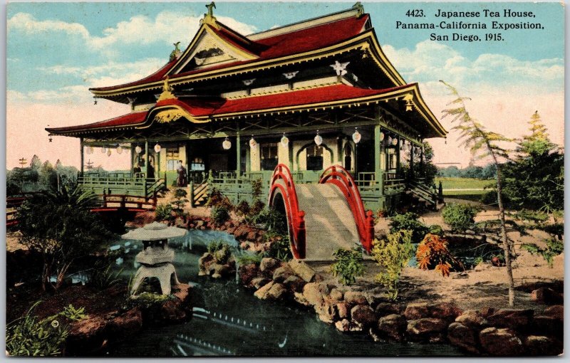 Japanese Tea House Panama-California Exposition San Diego 1915 Postcard