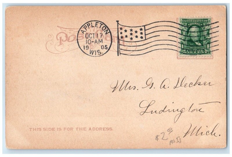 1905 Fox River Water Power Exterior Building Appleton Wisconsin Vintage Postcard