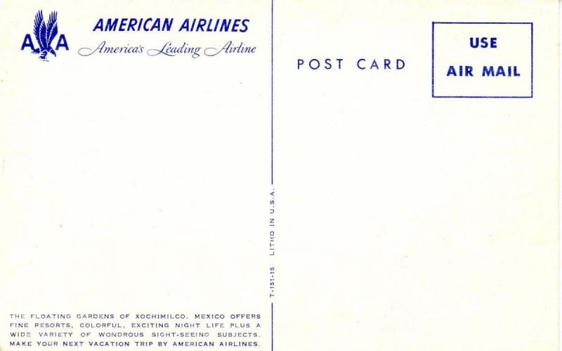 Mexico - Xochimilco. American Airlines (Airline issued)