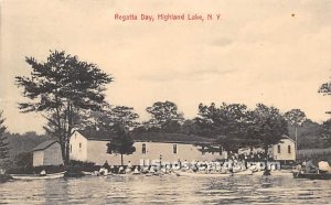 Regatta Day - Highland Lake (Venoge, New York NY Postcard