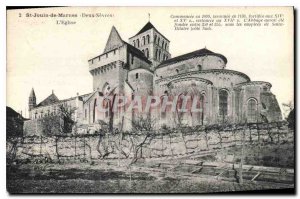 Postcard Old St Jouin de Marnes Deux Sevres the church started in 1090 ended ...