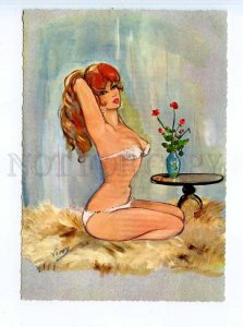 251640 VONY PIN-UP semi-nude girl beauty Vintage postcard