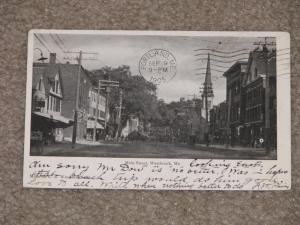 Main Street, Westbrook, Me., 1905, used vintage card