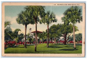 1943 Rio Mar Club House Vero Beach Florida FL WW2 Soldier Mail Shaffer Postcard