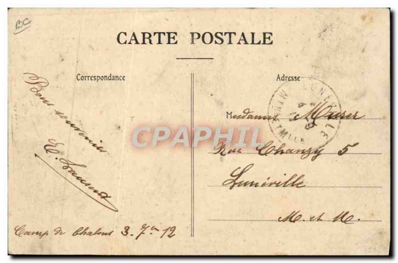Old Postcard Jet Aviation Airship Zeppelin airship Chalons Camp Military Capt...