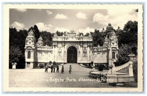 c1940's Honorary Gate Dolma Bagche Palace Istanbul Turkey RPPC Photo Postcard