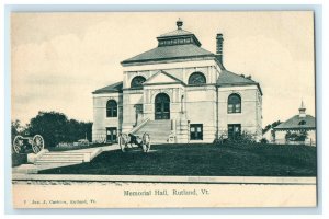 1905 Memorial Hall, Rutland, Vermont VT Antique Unposted Postcard  