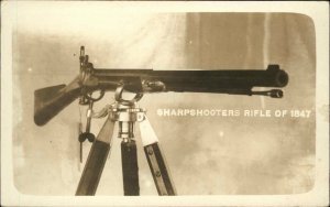 Guns Weapons 1847 Sharpshooter Rifle on Tripod c1910 Real Photo Postcard