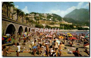 Menton - The Beach was the Bath time - Modern Postcard