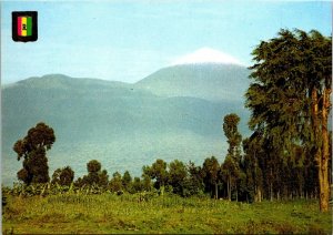 VINTAGE CONTINENTAL SIZE POSTCARD KARISIMBI VOLCANO RWANDA AFRICA SET OF STAMPS