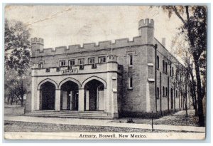 1911 Exterior View Armory Building Roswell New Mexico NM Posted Vintage Postcard