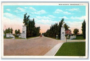 1933 View Of Moss Heights Car Orangeburg South Carolina SC Vintage Postcard 