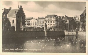 Netherlands Den Haag Hofvijver met Gevangenpoort RPPC 06.88