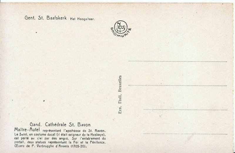 Belgium Postcard - Gand - Cathedrale St Bavon - Maitre-Autel   U4245