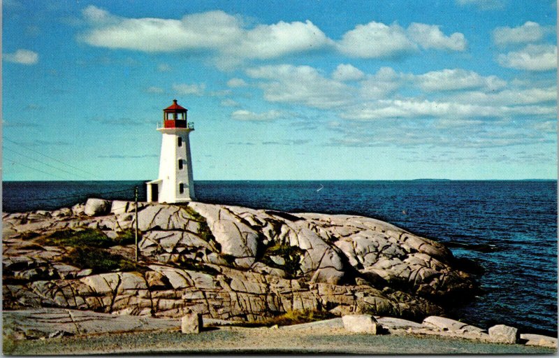 Vtg The Lighthouse Peggy's Cove Nova Scotia Canada Chrome Postcard
