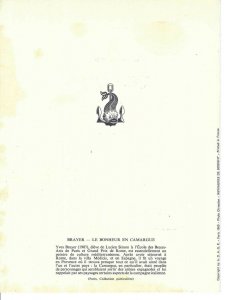 MK-051 France, Paquabot Brazza Cruise Ship Menu, Vintage April 1962 Brayer Cover