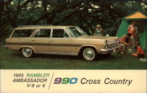 1965 Rambler Ambassador V-8 Station Wagon Camping Advertising Vintage Postcard