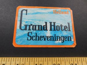 1940s-50s Grand Hotel Scheveningen, Holland Vintage Luggage Label Sticker