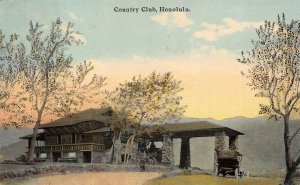 COUNTRY CLUB HONOLULU HAWAII GOLF LINKS ADVERTISING POSTCARD (c. 1910)